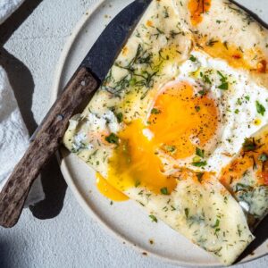 Crêpes salées fourrées au fromage œuf
